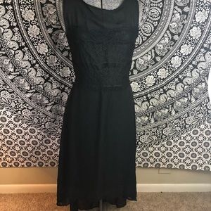 Malloy Fringe High Low Mesh Dress